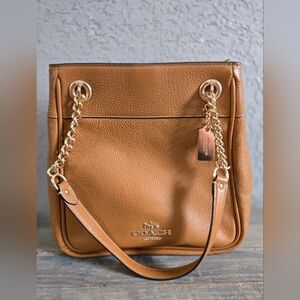 Coach Tan Leather Shoulder Bag